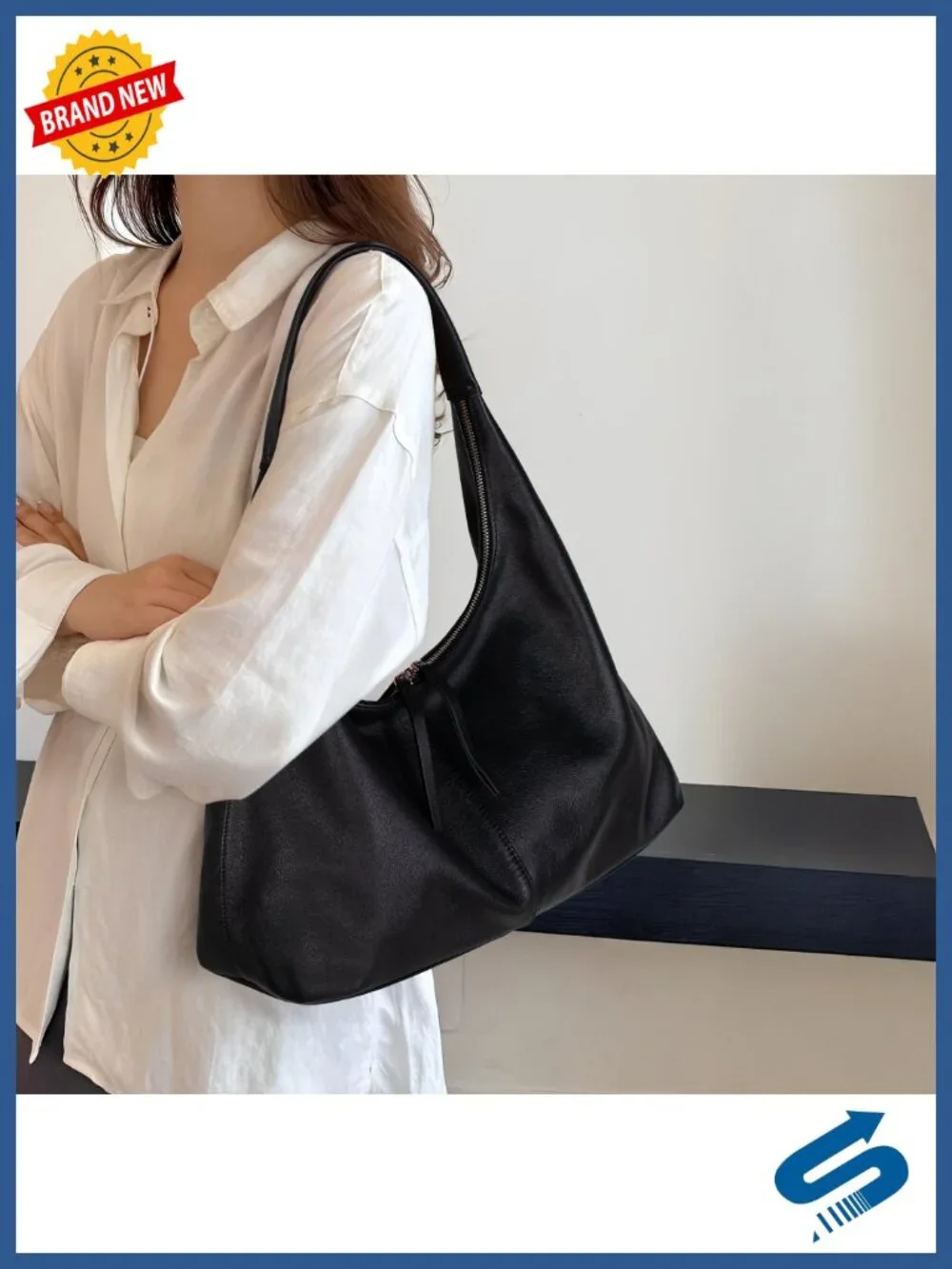 Ultra Soft Leather Slouchy Hobo Bag, Large Tote Shoulder Purse for Work Travel